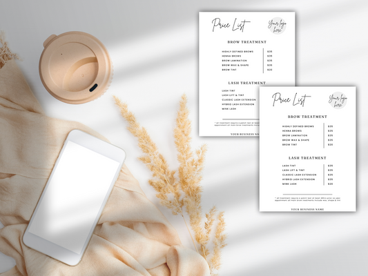 Editable Price List Canva Template