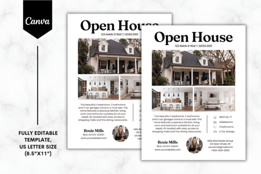 Custom Open House Flyer Canva Template