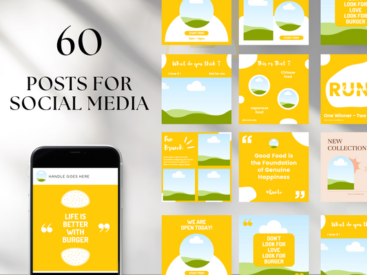 60 Food Blogger Social Media Templates