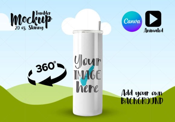 Animated 20oz SkinnyTumbler Canva Mockup