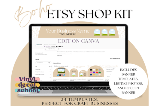 Boho Editable Etsy Shop Kit MRR+PLR Resell rights