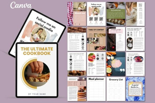 Canva Recipes Cookbook Template MRR+PLR Resell rights