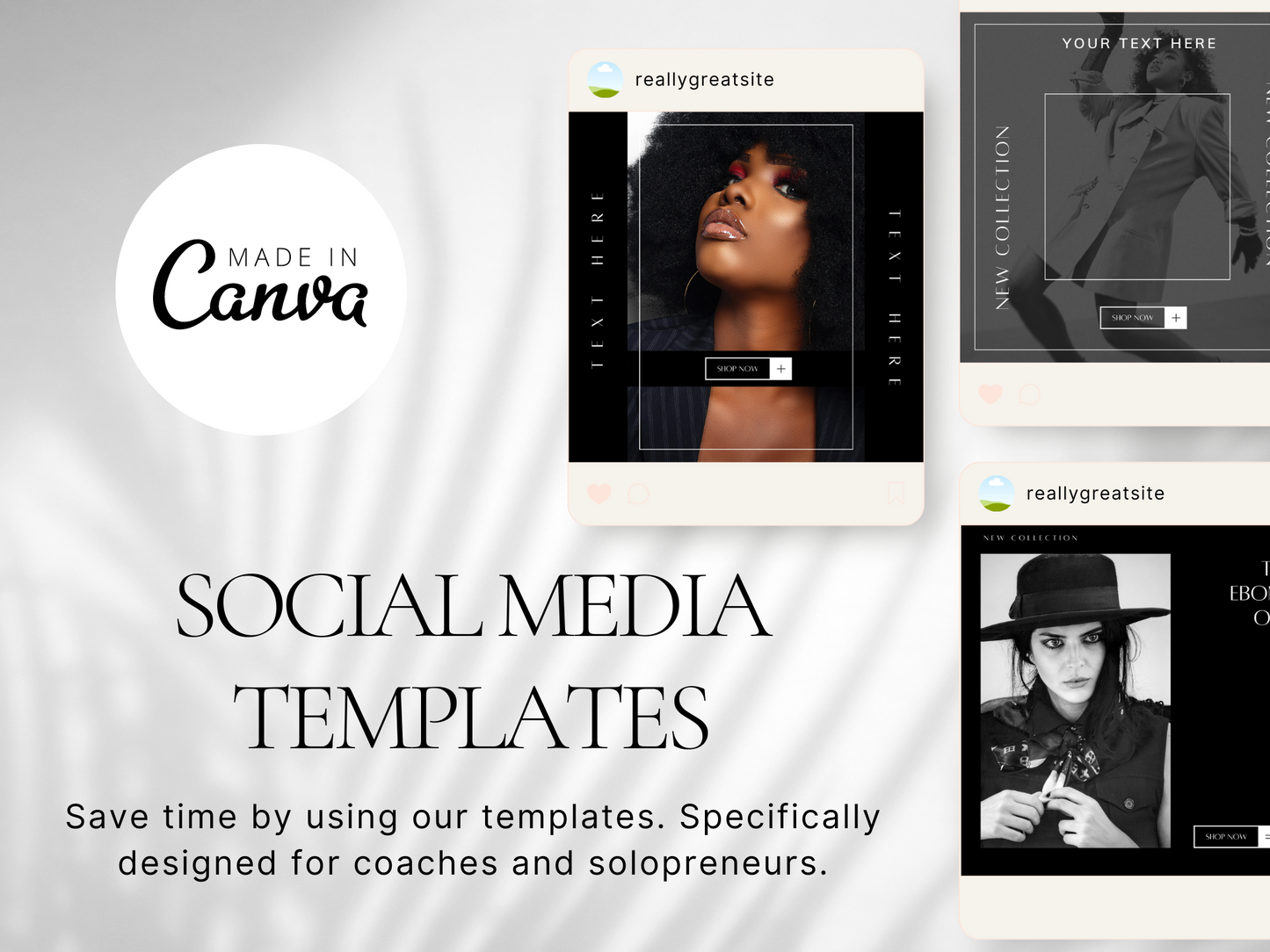 Black & White Customizable Social Media