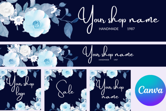 Blue etsy banner MRR+PLR Resell rights