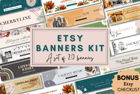 20 Etsy Banner Kit MRR+PLR Resell rights