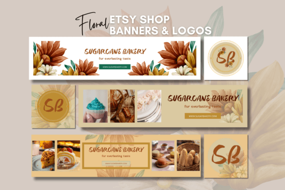 Floral Etsy shop banner MRR+PLR Resell rights