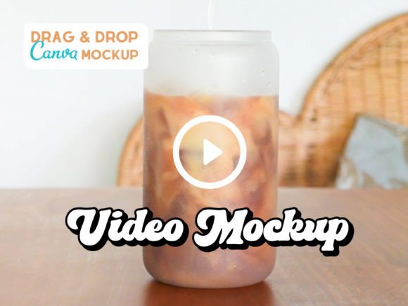 Frosted Can Glass VIDEO Canva Mockup