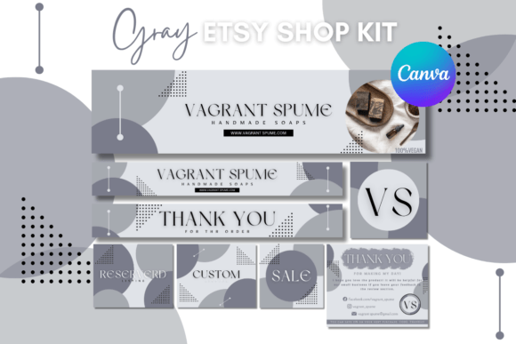 Gray Etsy Shop Kit