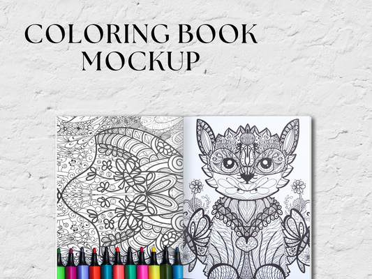 Coloring Book Pages Mockup for Canva MRR+PLR Resell rights