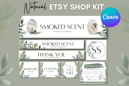 Natural Etsy Shop Branding Kit MRR+PLR Resell rights