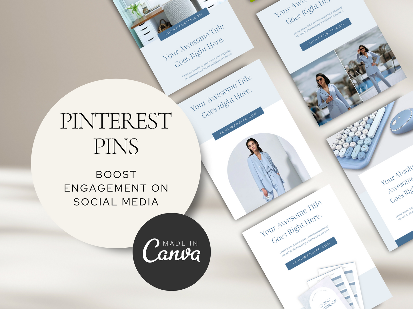 Pinterest Pins Canva Template