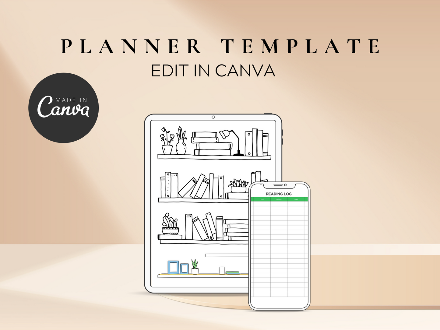 Digital Reading Book Planner Canva MRR+PLR Resell rights