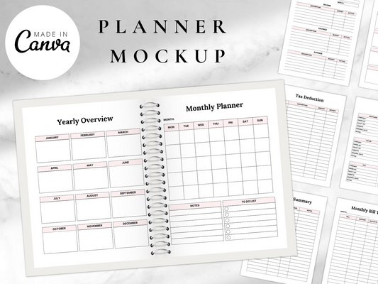 Editable Productivity Planner Canva MRR+PLR Resell rights