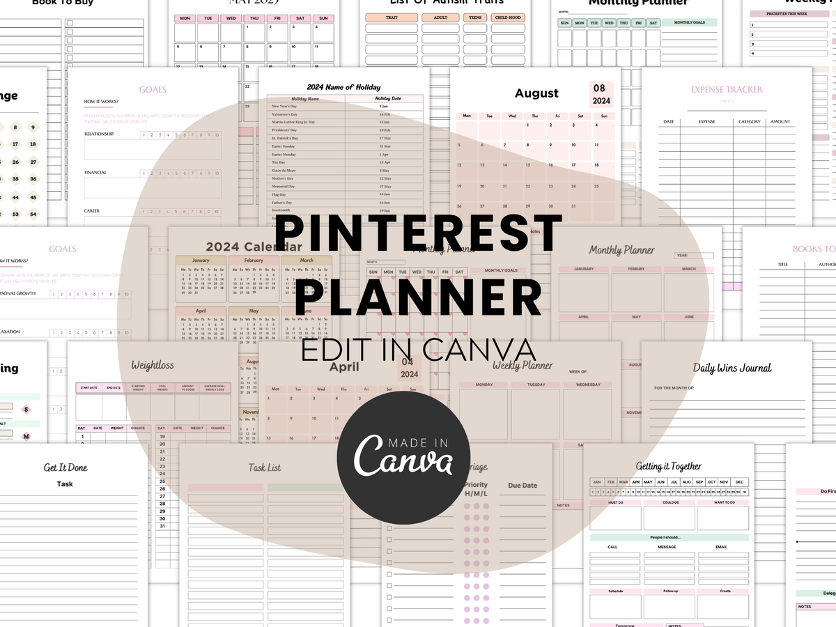 Editable 2024 Pinterest Planner Canva MRR+PLR Resell rights – MRR ...
