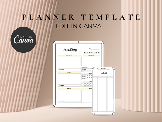 Health & Fitness Planner Canva Templates MRR+PLR Resell rights