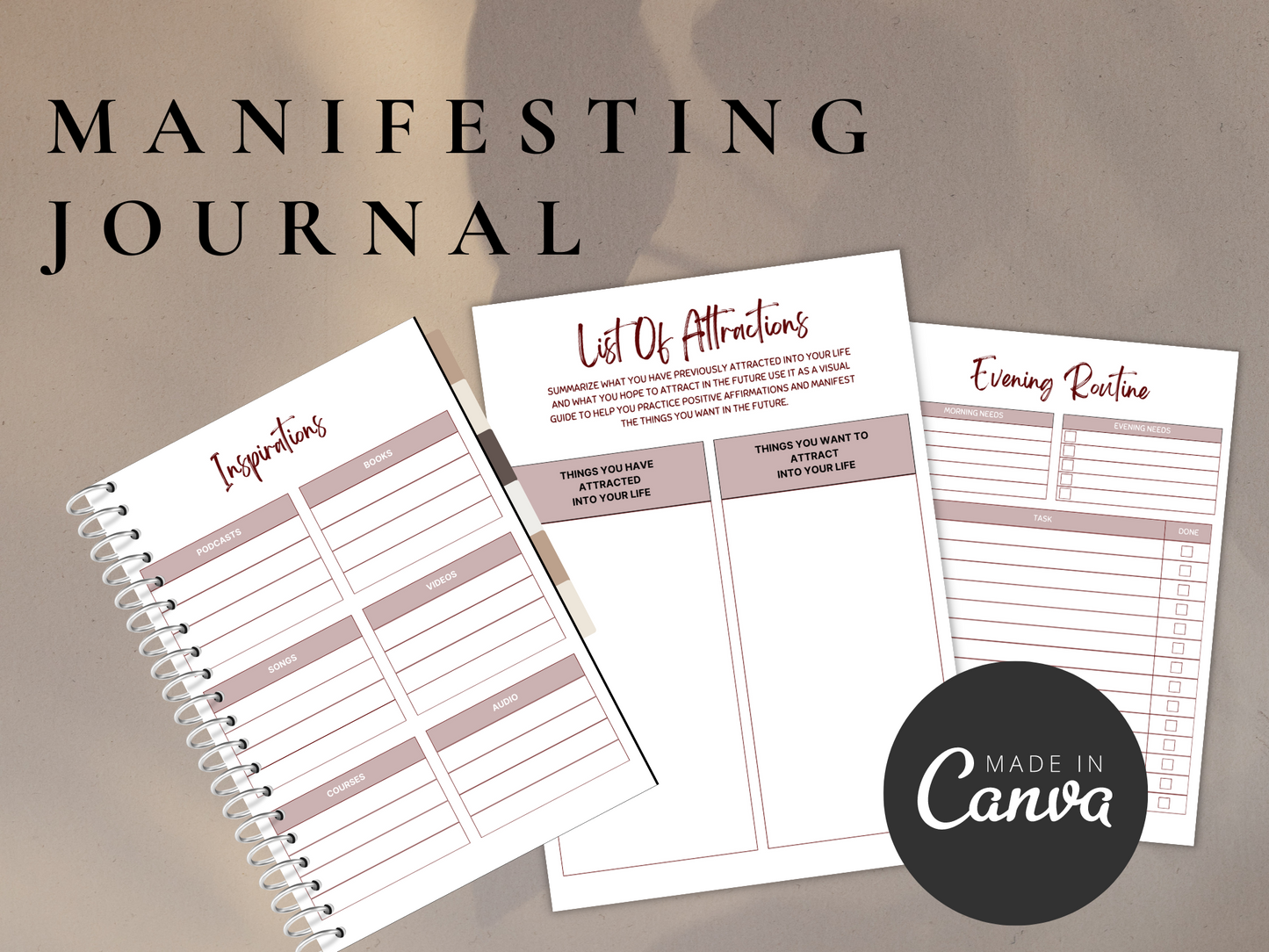 3-6-9 Manifestation Journal Canva MRR+PLR Resell rights