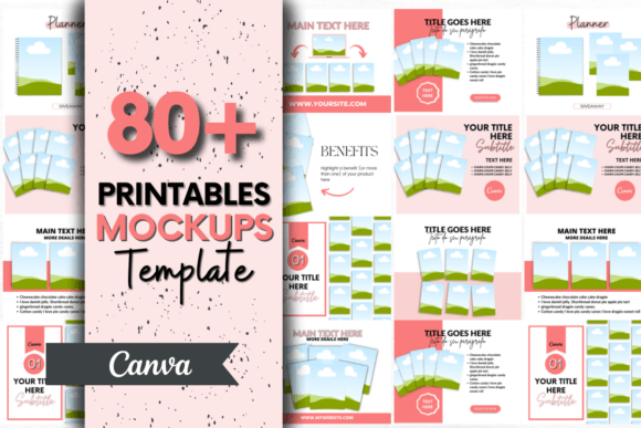 Printable Products Canva Mockup Template MRR+PLR Resell rights