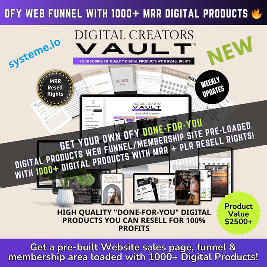 DFY 1000 Digital Products website sales page funnel + Ultimate Branding Course UBC + MRR Resell rights systemeIO sales page template