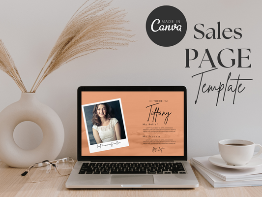 Editable Canva Sales Page Template MRR+PLR Resell rights