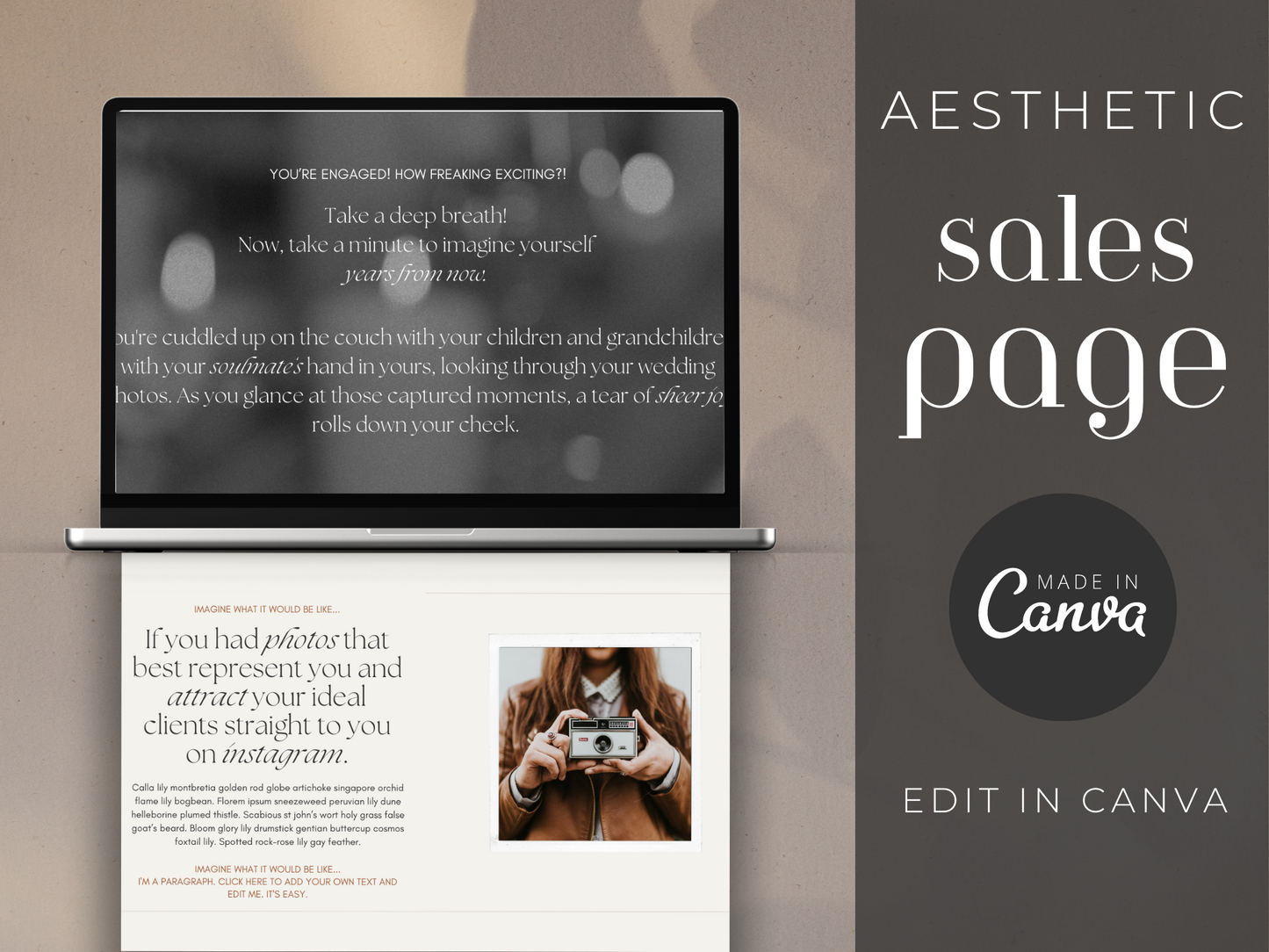 Canva Coaching Sales Page Template MRR+PLR Resell rights