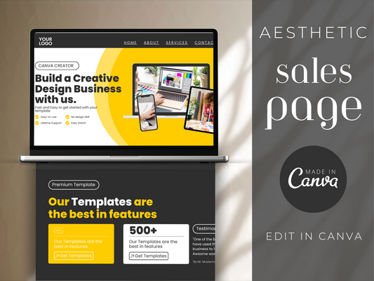 Canva Sales Page Template MRR+PLR Resell rights