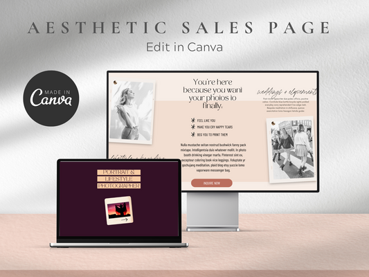 Canva Sales Page Template MRR+PLR Resell rights