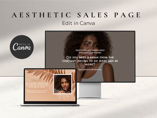 Canva Sales Page Template Coaching Course MRR+PLR Resell rights