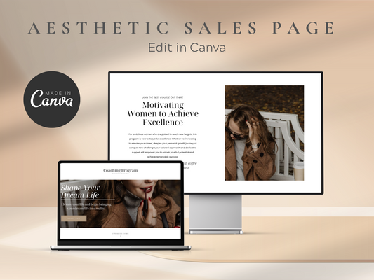 Canva Website Sales Page Template MRR+PLR Resell rights