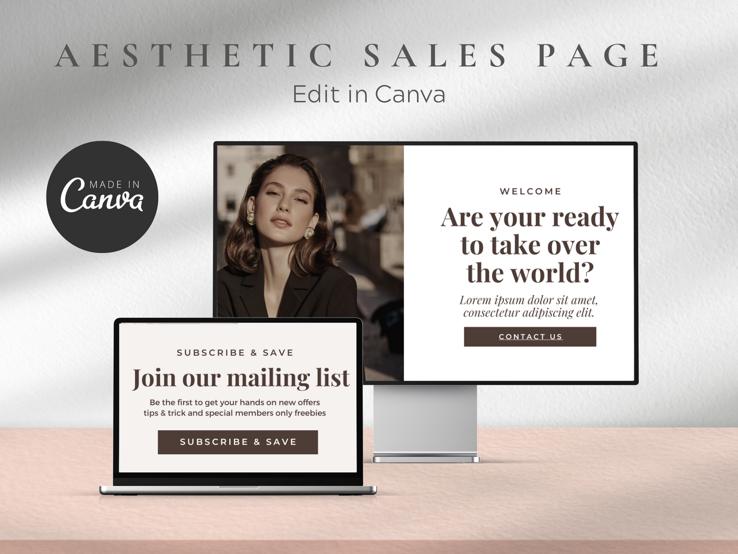 Sales Page Canva Template MRR+PLR Resell rights