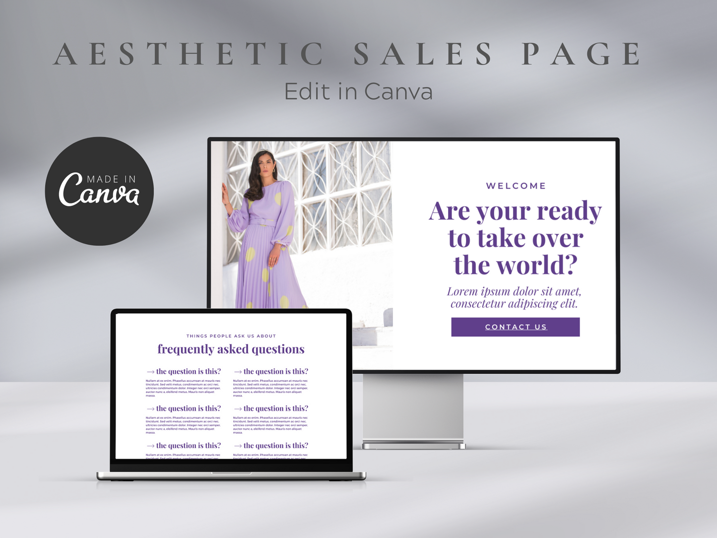 Sales Page Canva Template MRR+PLR Resell rights