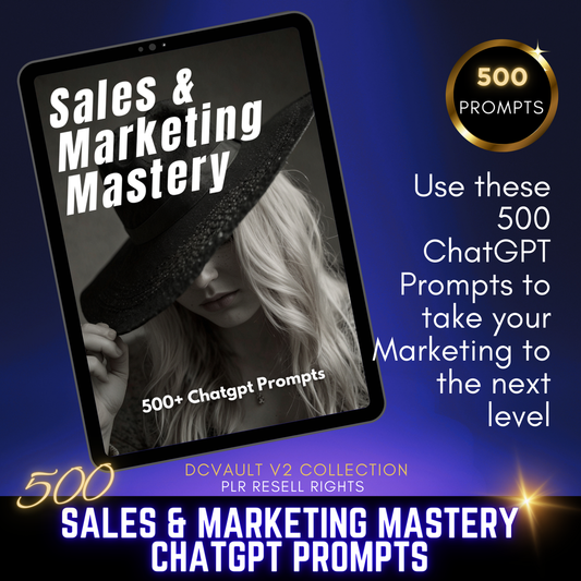 500 Sales & Marketing Mastery ChatGPT Prompts MRR+PLR