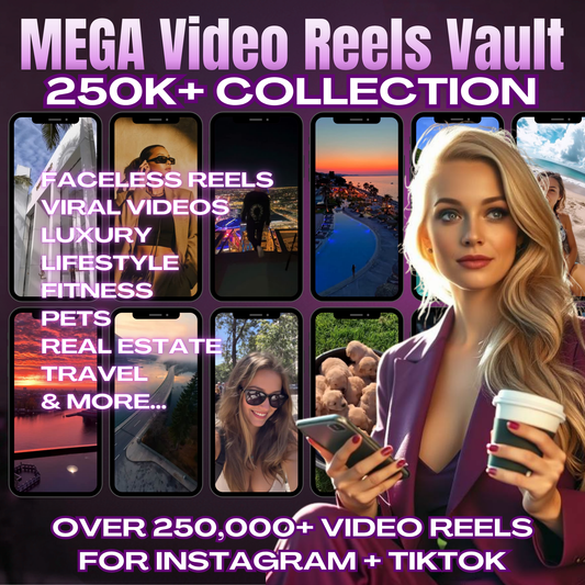 250,000+ Faceless Mega Viral Video Reels Vault Collection MRR + PLR