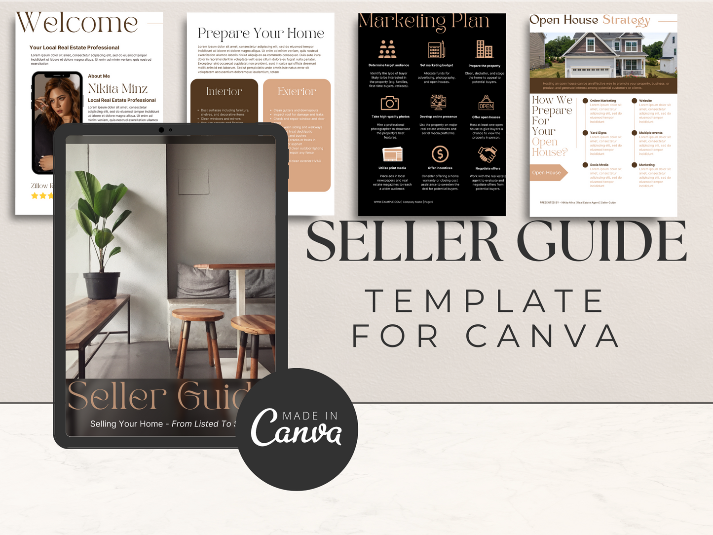 Luxury Seller Guide Canva Fully Editable MRR+PLR Resell rights