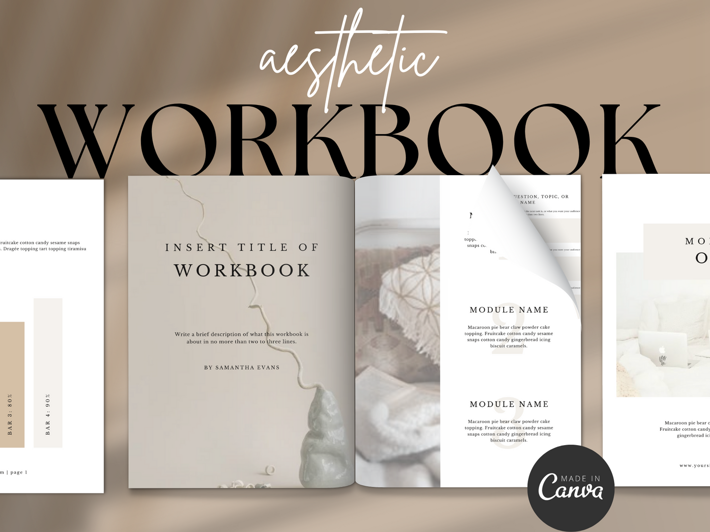 Minimalist Canva Workbook Template MRR+PLR Resell rights