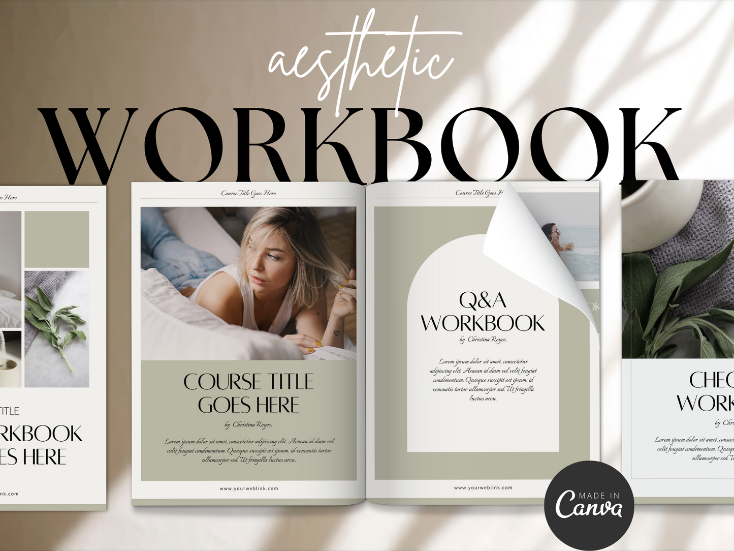 ECourse Workbook Creator Canva Template MRR+PLR Resell rights