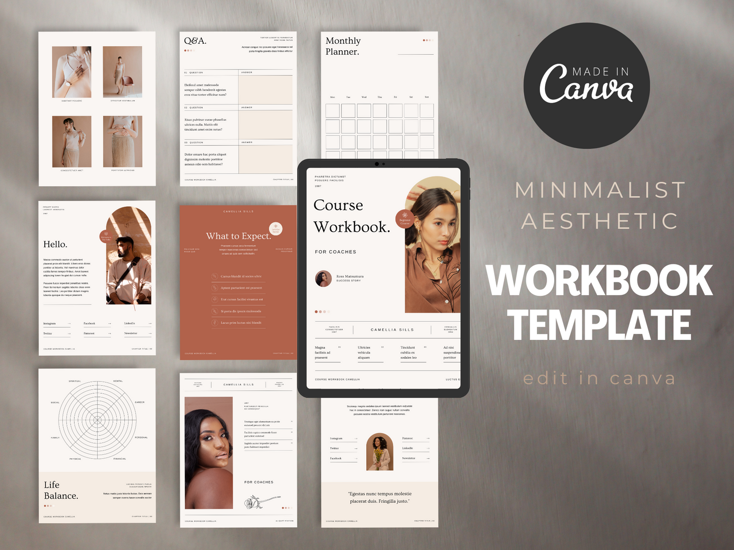 Course Creator Workbook Canva Template MRR+PLR Resell rights