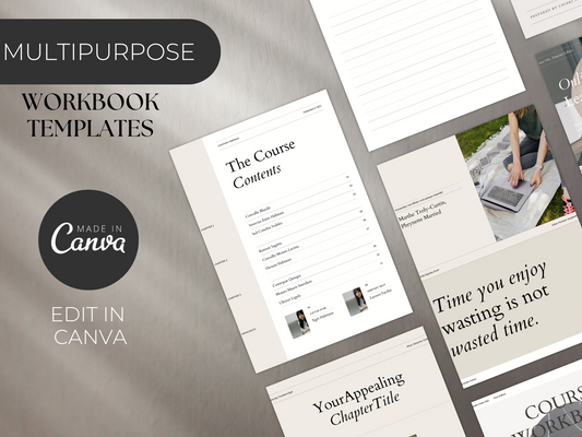 Canva Course WorkBook Template MRR+PLR Resell rights