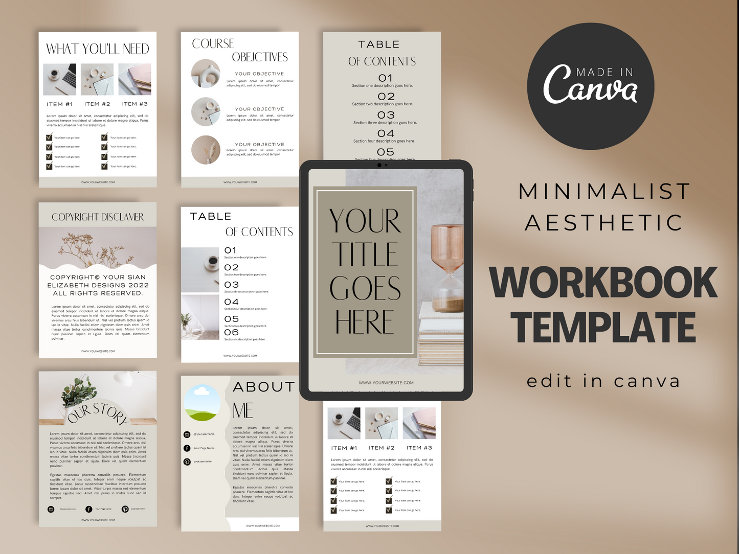 Canva Online Course Workbook Template MRR+PLR Resell rights