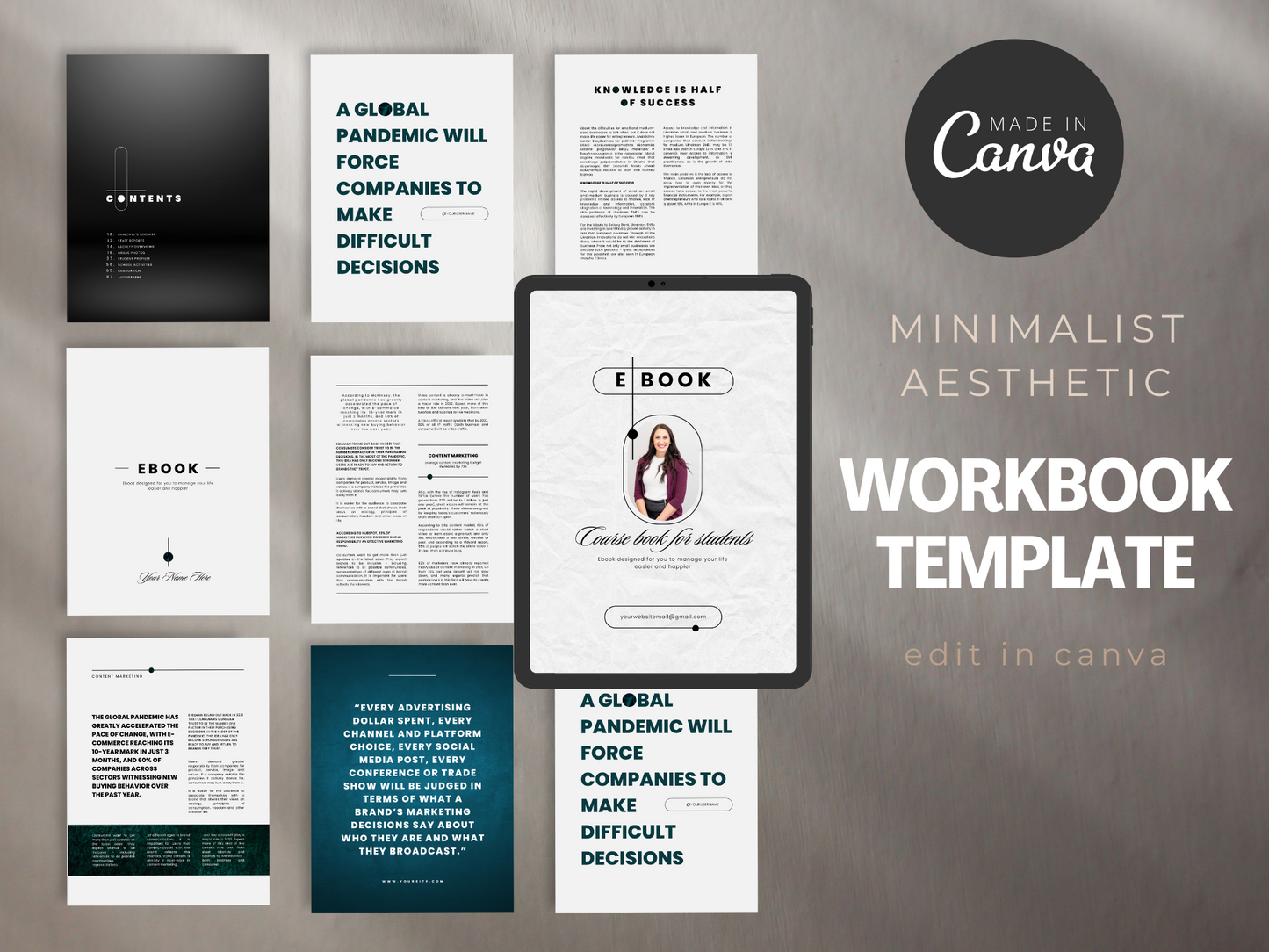 Course Ebook Canva Template MRR+PLR Resell rights