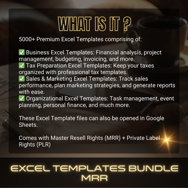 5000+ Excel + Google sheet Template Bundle MRR+PLR