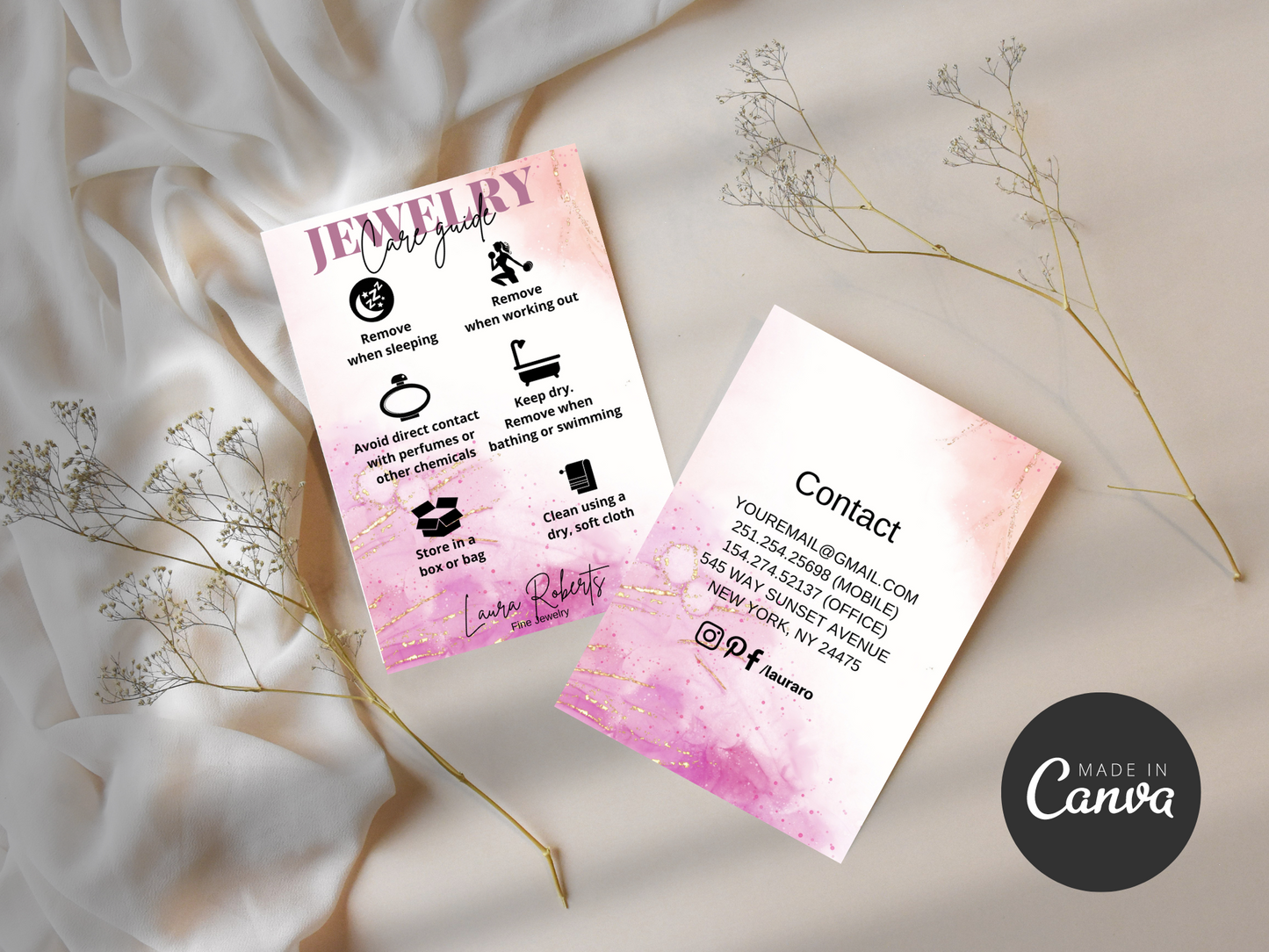 Jewelry Care Card