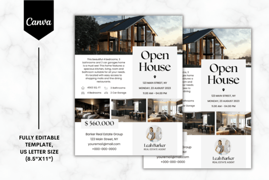 Custom Open House Flyer Canva Template