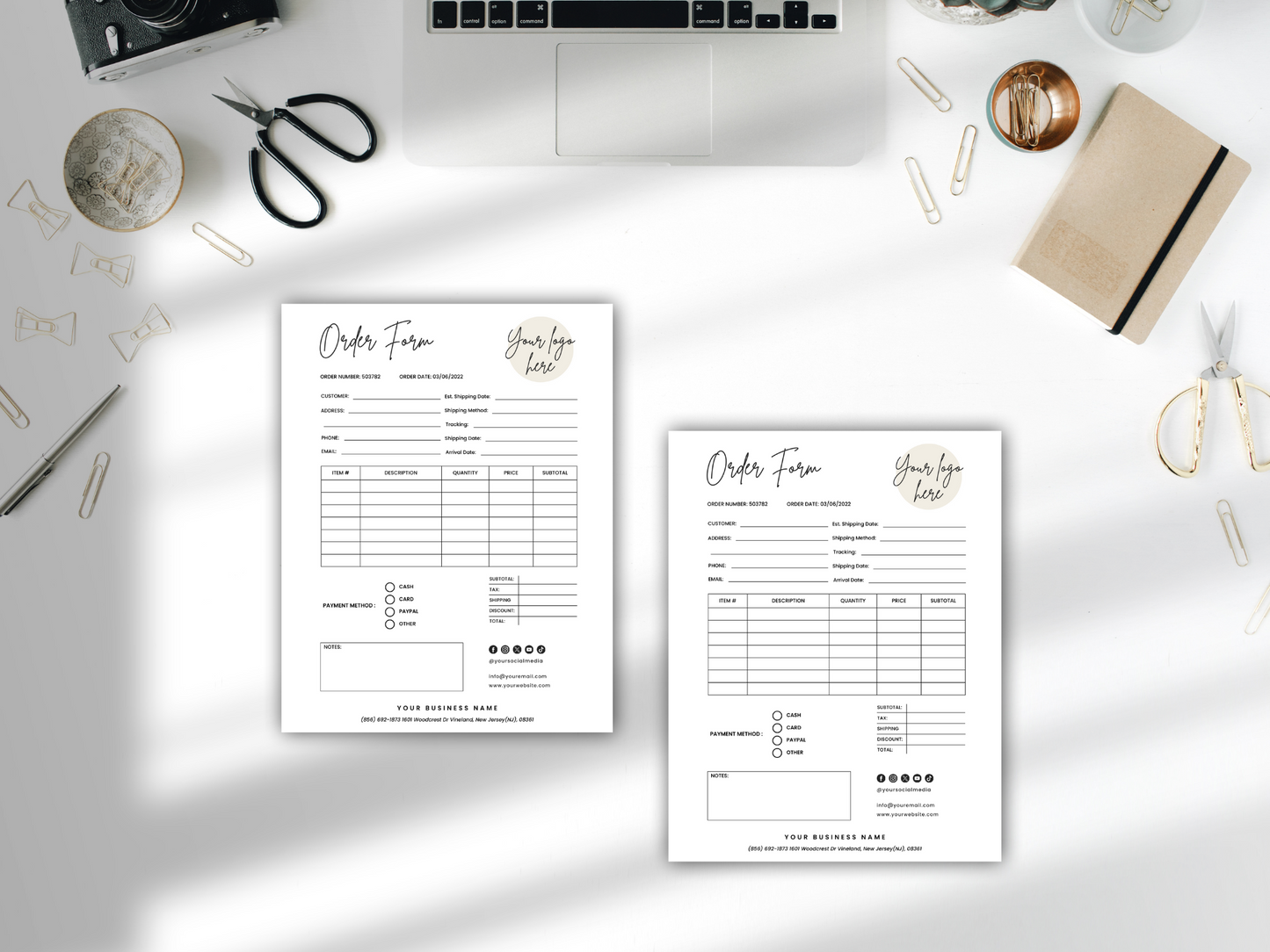 Editable Simple Order Form Template