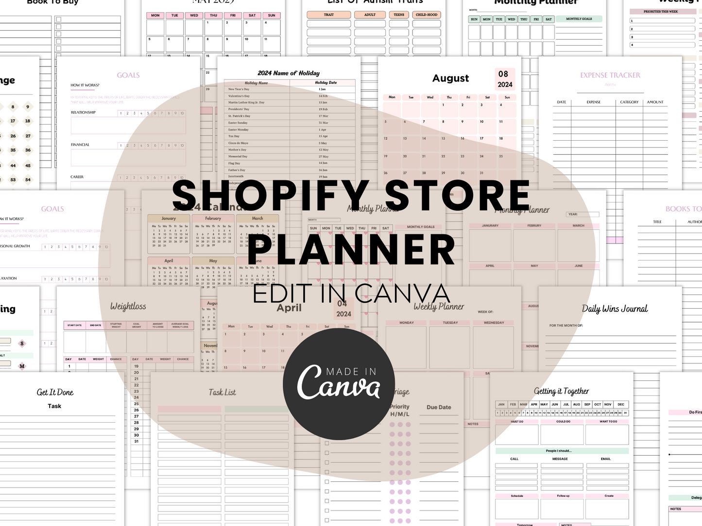 2024 Shopify Store Planner Canva