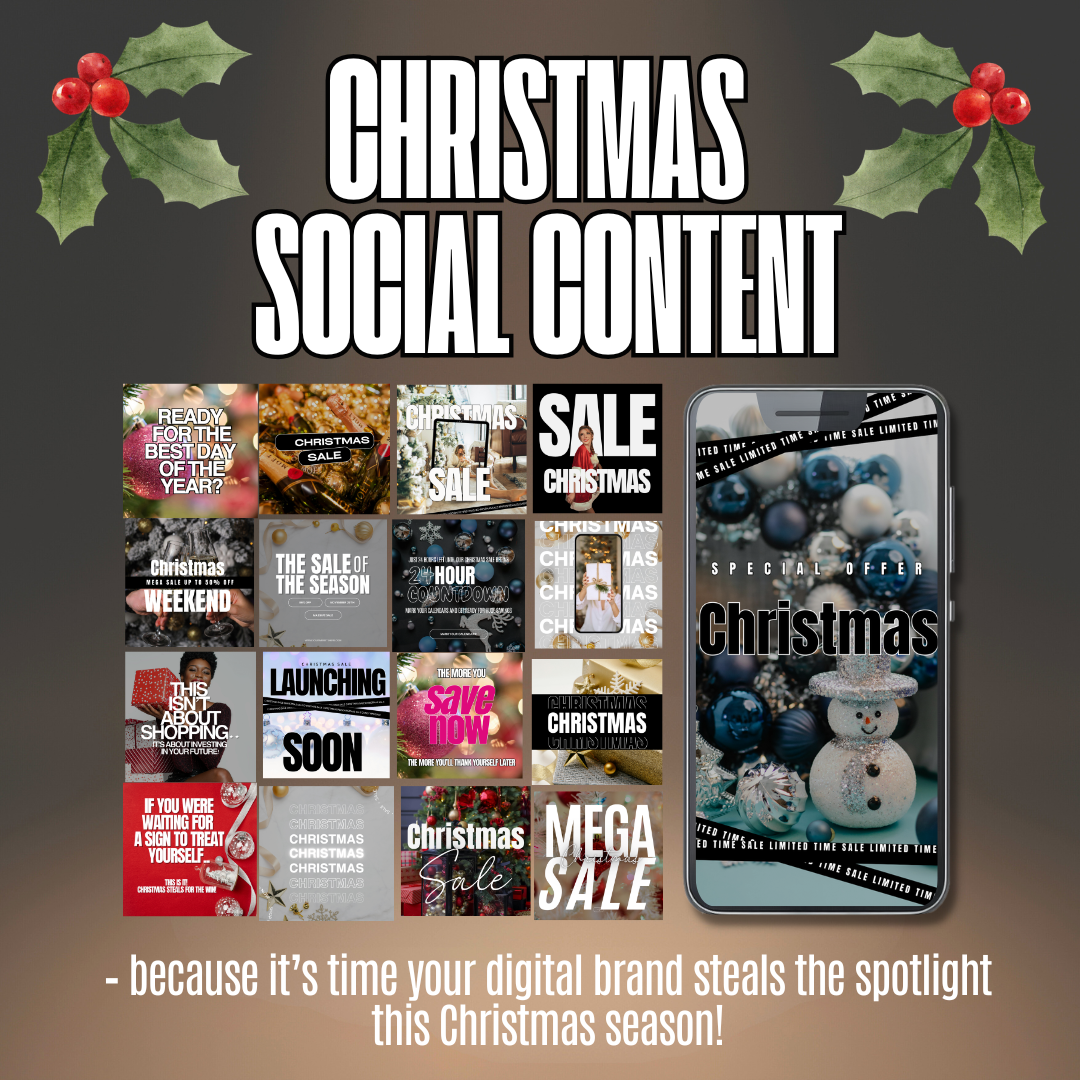 Christmas Social Content - Posts and Story Images MRR+PLR