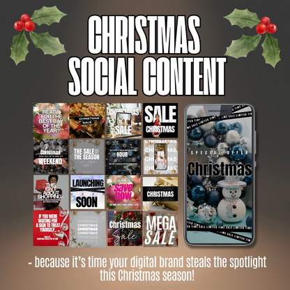 Christmas Social Content - Posts and Story Images MRR+PLR