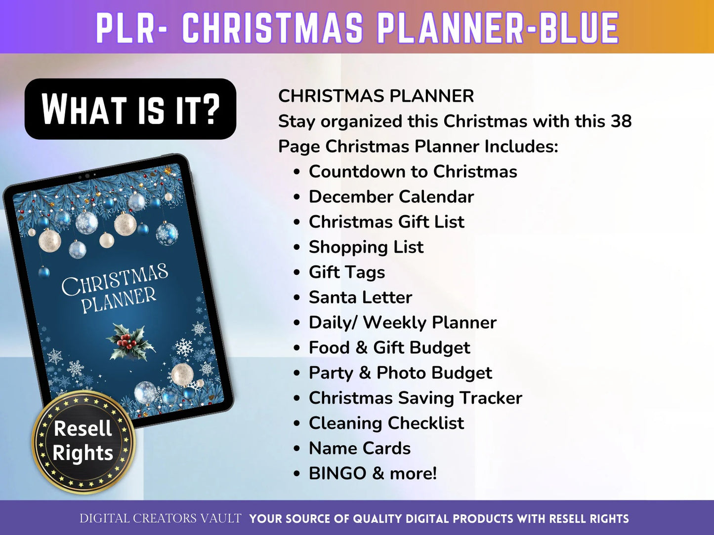 Get Organised Christmas Bundle - MRR + PLR