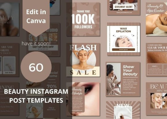 60 Beauty Social Media Canva Templates