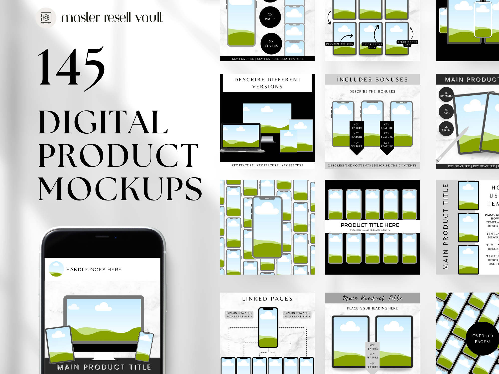 Creating Mockups Bestseller - 145 Digital Product Mockups - Create your own beautiful a ...