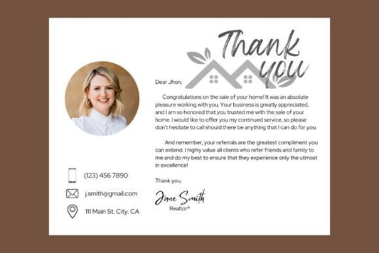 Realtor Thank You Card Template